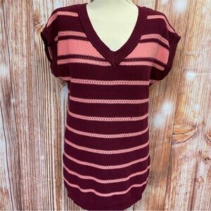 a.n.a. Striped V-Neck Sweater